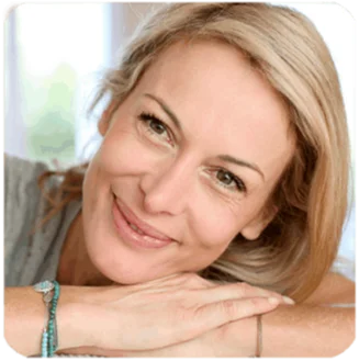 Happy female customer reviewing Claritox Pro supplement